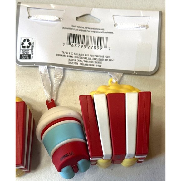 2 X 2-pk Hallmark Ornaments Popcorn & Slushie Plastic Tree Ornaments (NWT) - Picture 8 of 16